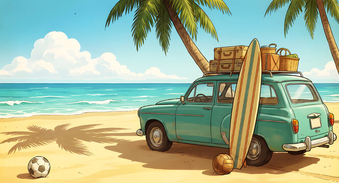 Vintage Car Beach」の写真素材 | 41,668件の無料イラスト画像 | Adobe