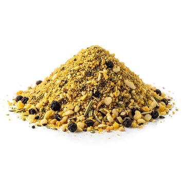 A large heap of spicy indian snack mix with crunchy nuts and savory fried lentils for a tasty treat