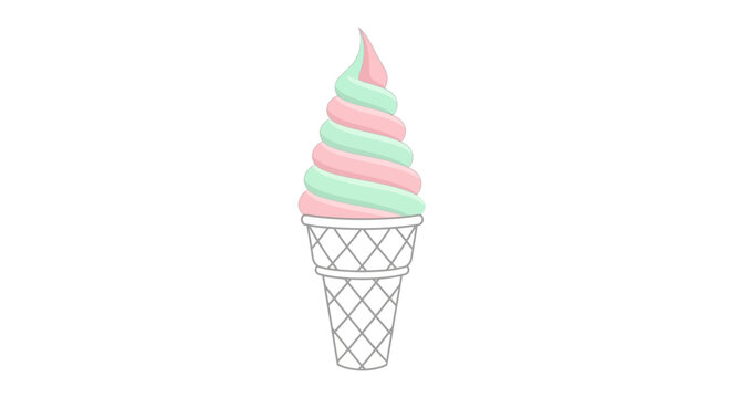 Colorful Ice Cream Cone Dessert.