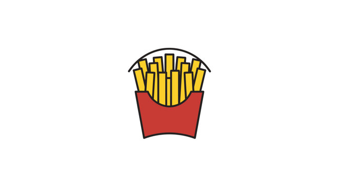 French fries in red container.