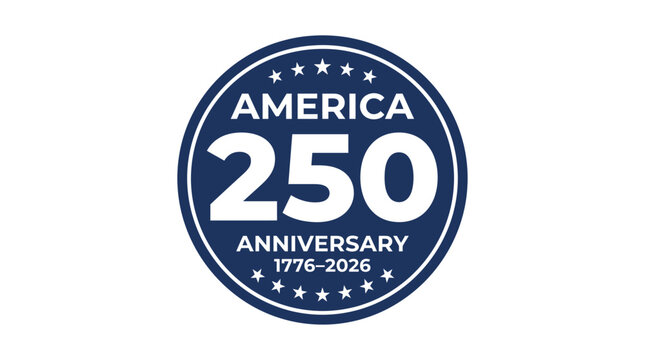 America 250 anniversary emblem celebrating 250 years of us independence