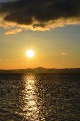 Fototapeta premium Sunset on Bolsena lake. Viterbo, Lazio. Italy