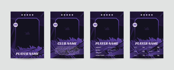 Set of player trading card template, Photo frame and border collection for soccer, hockey, volleyball, and basketball players, sports flyer layout design, Template eps 10. © Graphaxil