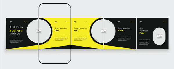 Social media banner frame or social media carousel template or media carousel post design. Editable post frame design.  © Tarek Digital