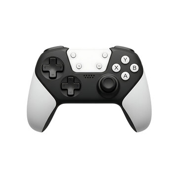 Black and white Xbox controller on black background for gaming concepts