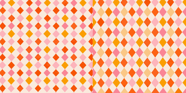 Colorful diamond pattern a vibrant geometric repeating background
