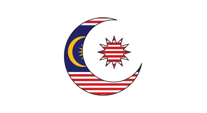 Malaysia flag symbol crescent moon.