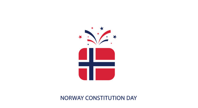 Norway Constitution Day Flag Icon Design.