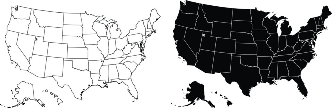 Usa map icon Vector