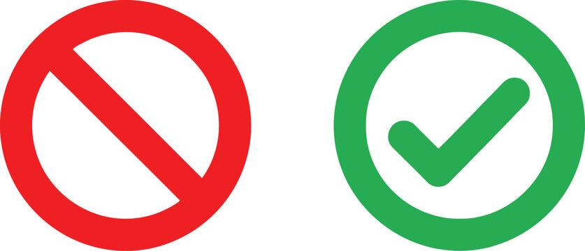 Yes no check mark icons Vector