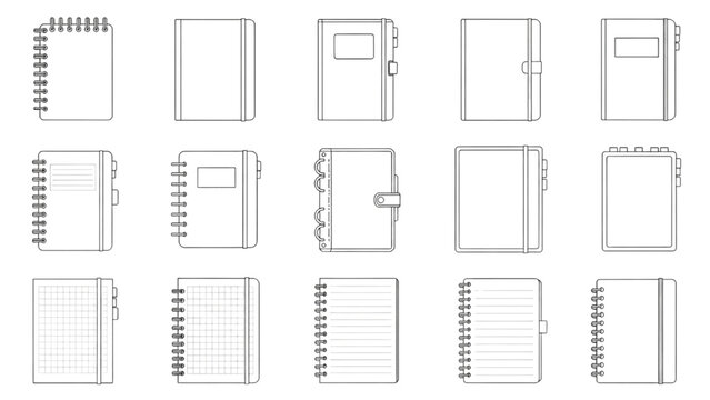 Diverse Outline Notebooks and Planners for Study and Productivity