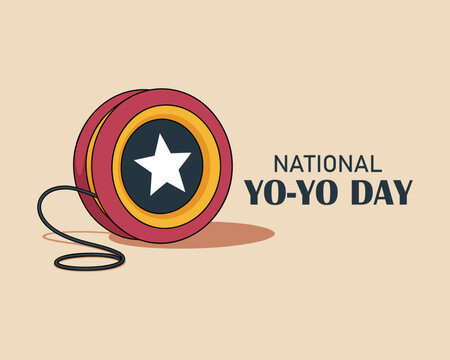 Yo-Yo kids toy. National Yo Yo Day card