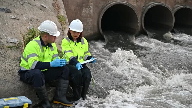 Canal Water Pollution Monitoring by Environmental Specialists