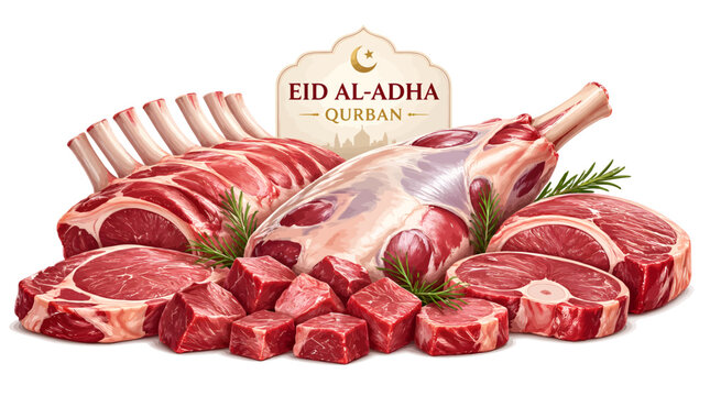 Eid Al Adha Qurban Fresh Raw Lamb Meat for Festival