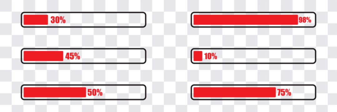 Set of vector loading icons. loading bar progress icon. Loading icons.