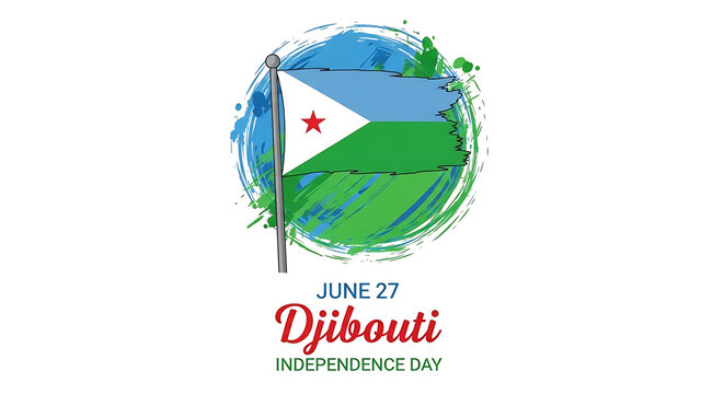 Djibouti flag icon on blue green globe