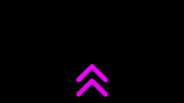 Neon pink animated swipe up arrows for social media engagement and ui animation