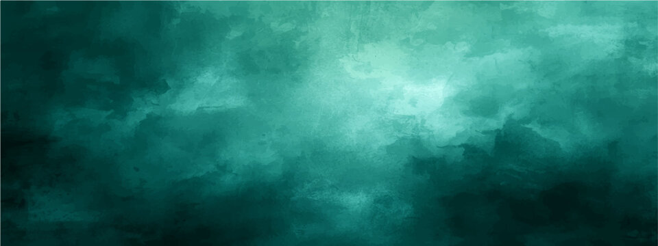 Vector Abstract cloudscape with vibrant emerald shades, evocative of atmospheric phenomena and tranquil ambiance with light and shadow texture and moody atmosphere.