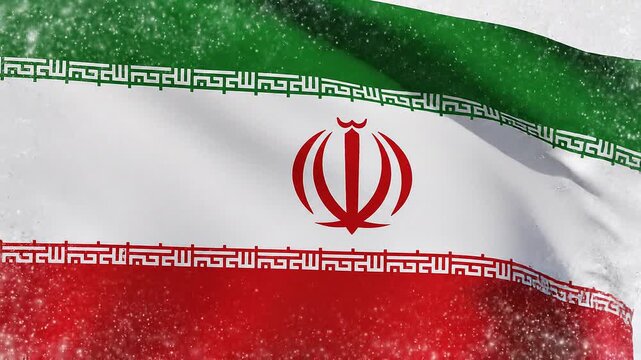 Iran national flag waving