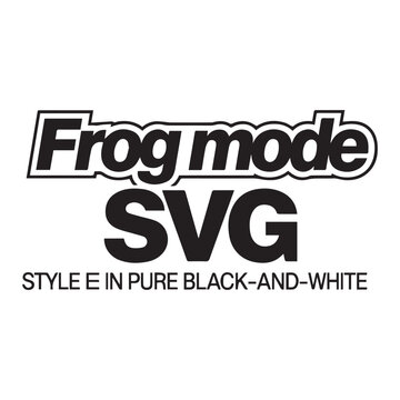 Frog Mode Typography Graphic Design in Pure Black and White Minimalist SVG Style