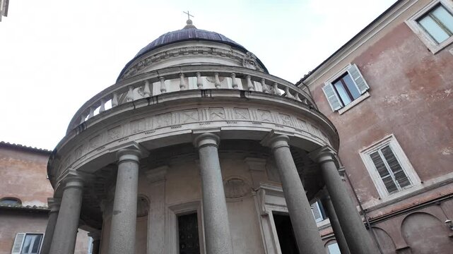 Facade Of Tempietto Del Bramante In Rome Italy