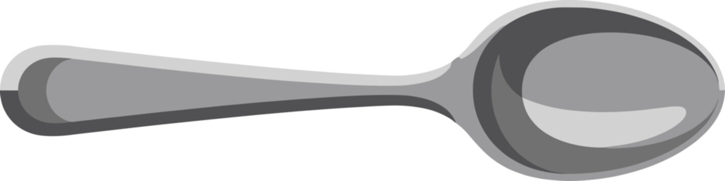 Polished silver metal tablespoon shown from a top-down perspective