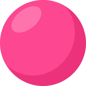 Round pink gumball candy with shiny surface
