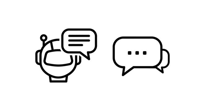 Ai chatbot and chat bubbles icon for artificial intelligence communication with artificial intelligence communication conversation dialogue automation technology interface application