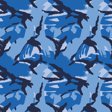 Dark army camouflage seamless pattern for textile print for fabric and wallpaper, military stealth camo design for tactical gear, outdoor wear, and uniforms