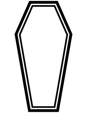 Coffin outline symbol death funeral.
