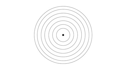 Fototapeta premium Concentric circles design black and white linear illustration on a white background silhouette high quality professional detailed modern elegant stylish clean