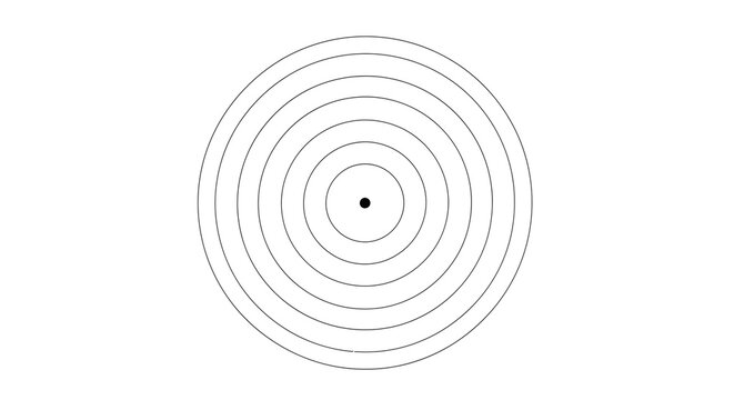Concentric circles design black and white linear illustration on a white background silhouette high quality professional detailed modern elegant stylish clean