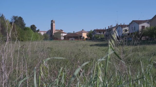 Sunset view of the small village of Rocchetta a Volturno, Molise, Italy.