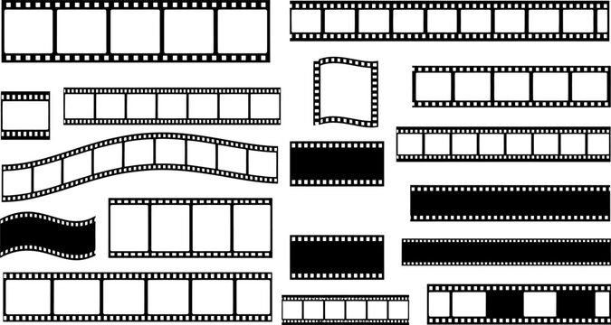 Collection of film strips and negatives with film strip negative photography collection template
