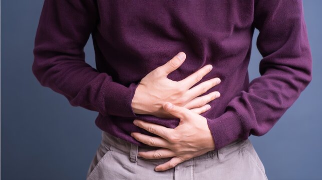 Ulcerative colitis medical concept, chronic inflammatory bowel disease affecting colon and rectum, human digestive system anatomy illustration, intestinal ulcer inflammation