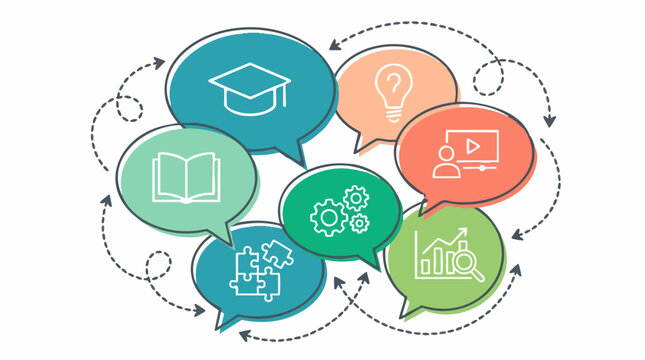Educational and Business Development Process Flow with Icons