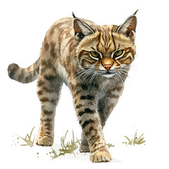 Pampas Cat, watercolor vector , isolated on a white background. © zentrix