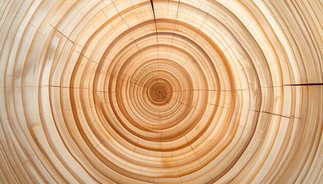 Close-up view of a tree trunk cross-section showing growth rings.