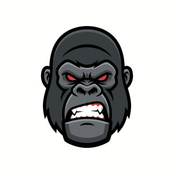 Angry Gorilla Head Mascot Logo for Esport Gaming Team