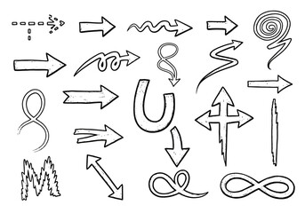 Fototapeta premium Collection of various arrow icons and symbols for design and ui