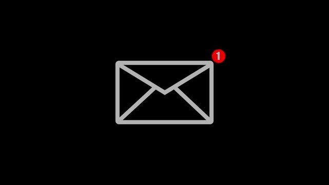 message icon animation. white color message box icon message animation.4k video.