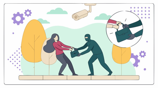 Woman Fights Off Robber for Her Bag Under Surveillance Camera