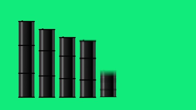 oil barrels chart graph down up petroleum price market motion design 