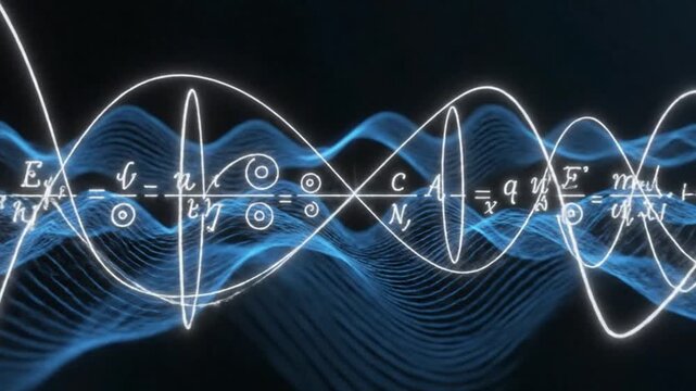 Quantum Physics and Wave Equations Abstract Digital Art