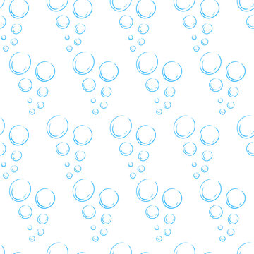 water bubble pattern. water bubble seamless pattern. doodle water bubble pattern background