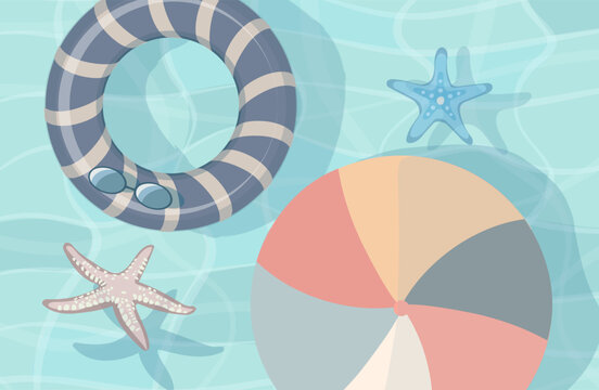 Retro Summer Beach Pattern with Ball and Starfish, Hand Drawn
Seamless retro style pattern with beach ball and sea elements.