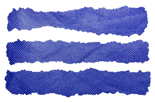 Torn of Wrinkled Blue Fabric Texture Pieces. Ideal for Use as a Distressed Background, Textile Detail, or Abstract Design Layer in Creative Projects.
