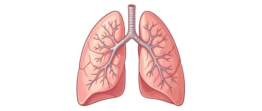 Anatomical illustration of the human lungs, useful for medical education and presentations