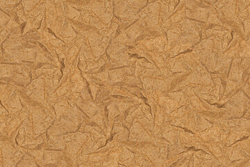 Obraz premium Wrinkled Brown Kraft Paper Texture Surface for Banner, Poster and Creative Design.