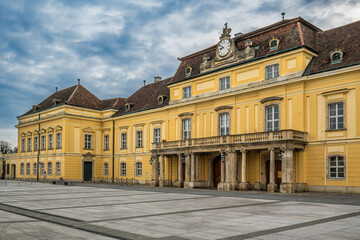 Obraz premium Baroque palace facade with clock tower in Laxenburg